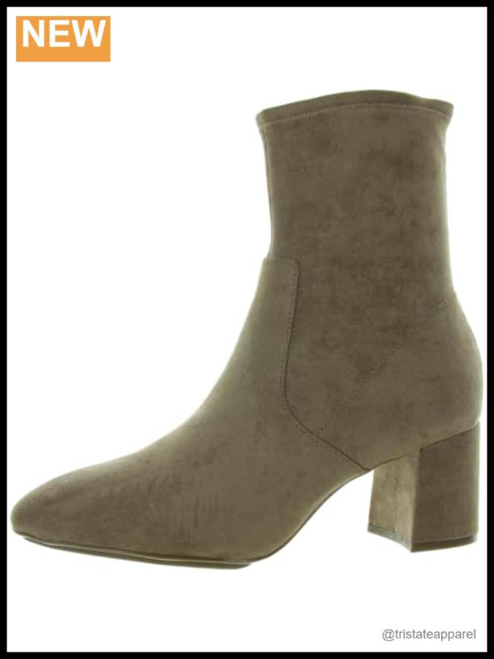 Anne Klein City Block Heel Ankle Bootie - Suede Pointed Toe